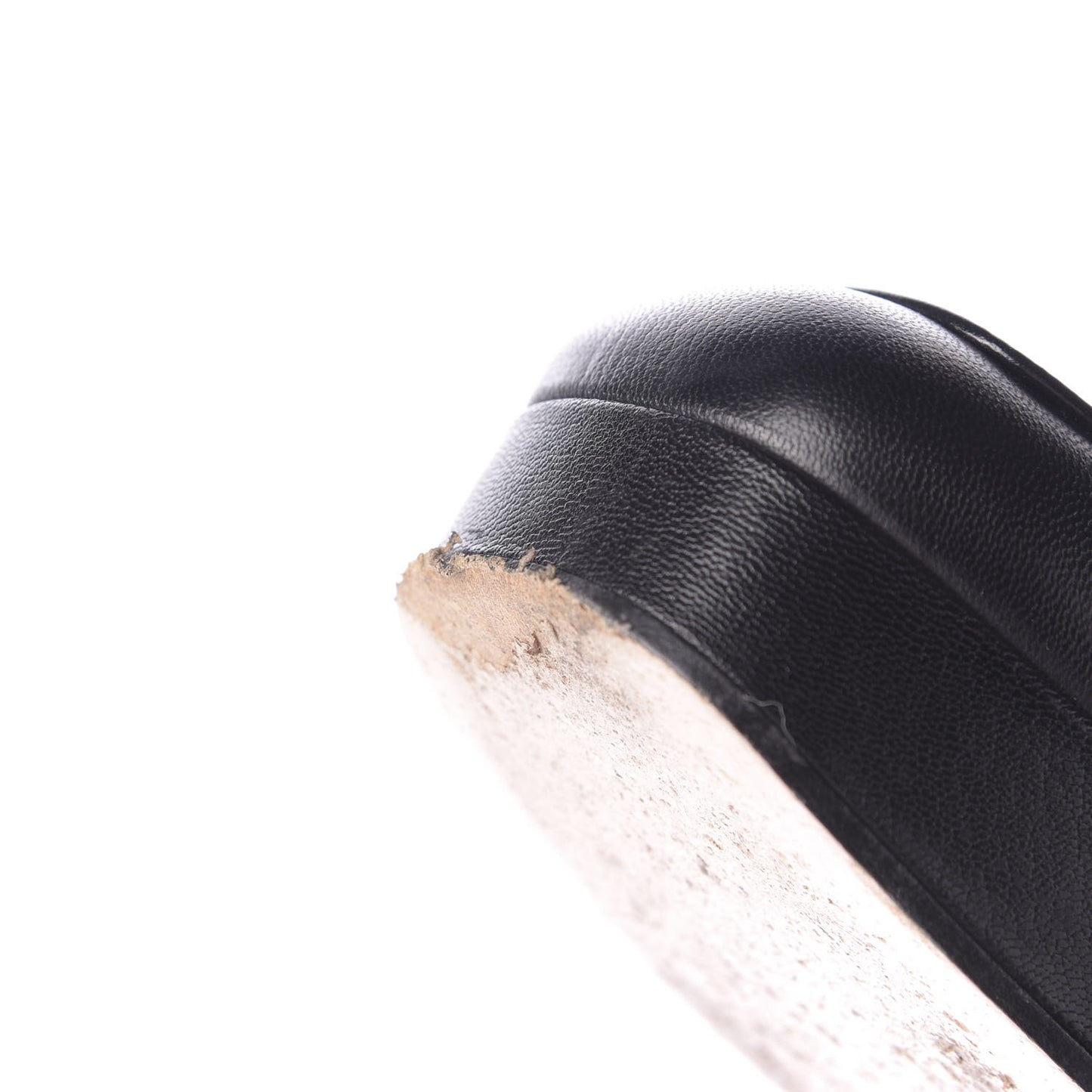 Goatskin Houdan Mid Heel Platform Loafers 37 Black