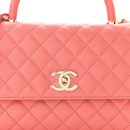 Chanel Caviar Quilted Small Coco Handle Flap Pink 7 of 9