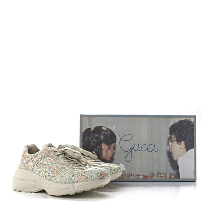Gucci X LIBERTY OF LONDON Calfskin Infinity Tracy Womens Rhyton Sneakers 39.5 Mint Peach 9 of 9