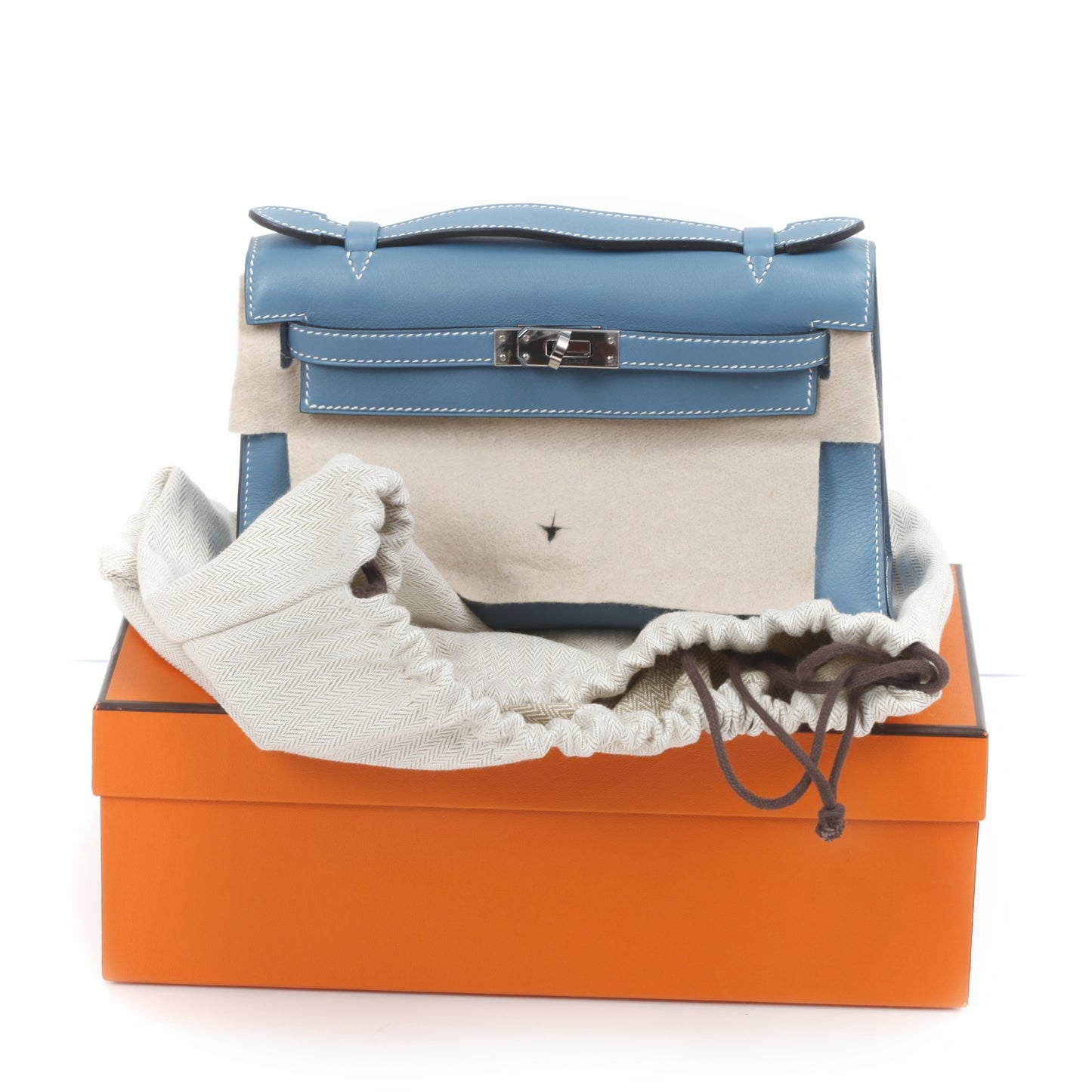 Swift Kelly Pochette Clutch Blue Jean