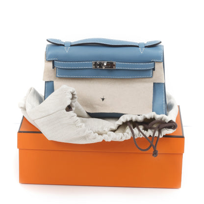 Hermes Swift Kelly Pochette Clutch Blue Jean 9 of 9