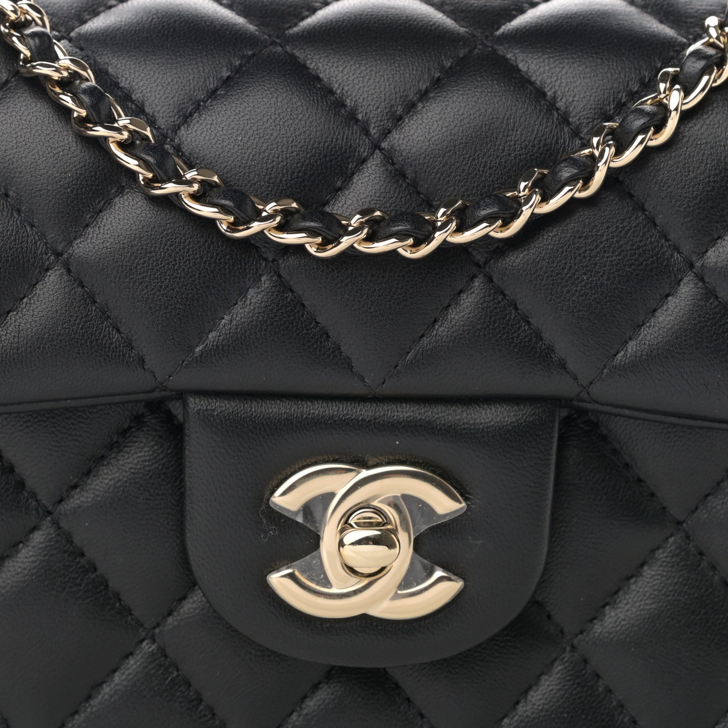 Chanel Lambskin Quilted Mini Top Handle Rectangular Flap Black 8 of 11