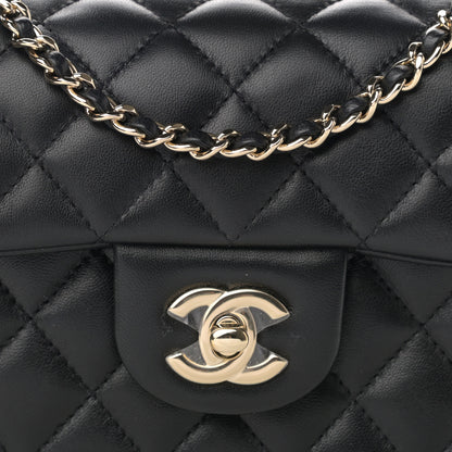 Chanel Lambskin Quilted Mini Top Handle Rectangular Flap Black 8 of 11