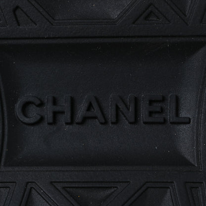 Chanel Suede Calfskin Mixed Fibers CC Sneakers 40 Ivory Green Light Blue 8 of 11