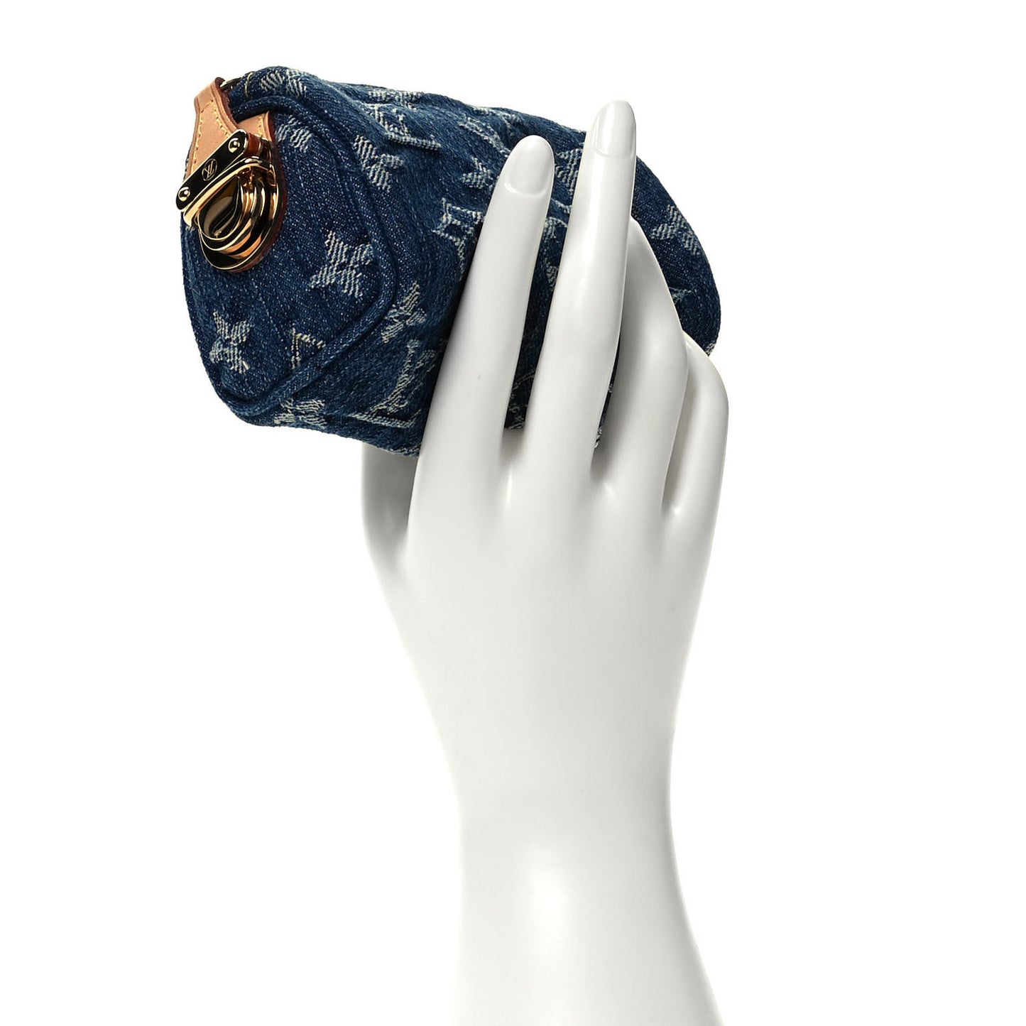Monogram Denim Pochette Speedy PM Key Holder Blue