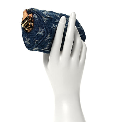 Louis Vuitton Monogram Denim Pochette Speedy PM Key Holder Blue 2 of 6