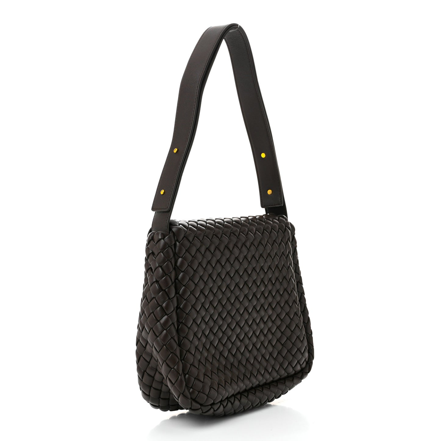 Nappa Intreccicio Padded Small Cobble Shoulder Bag Light Brown