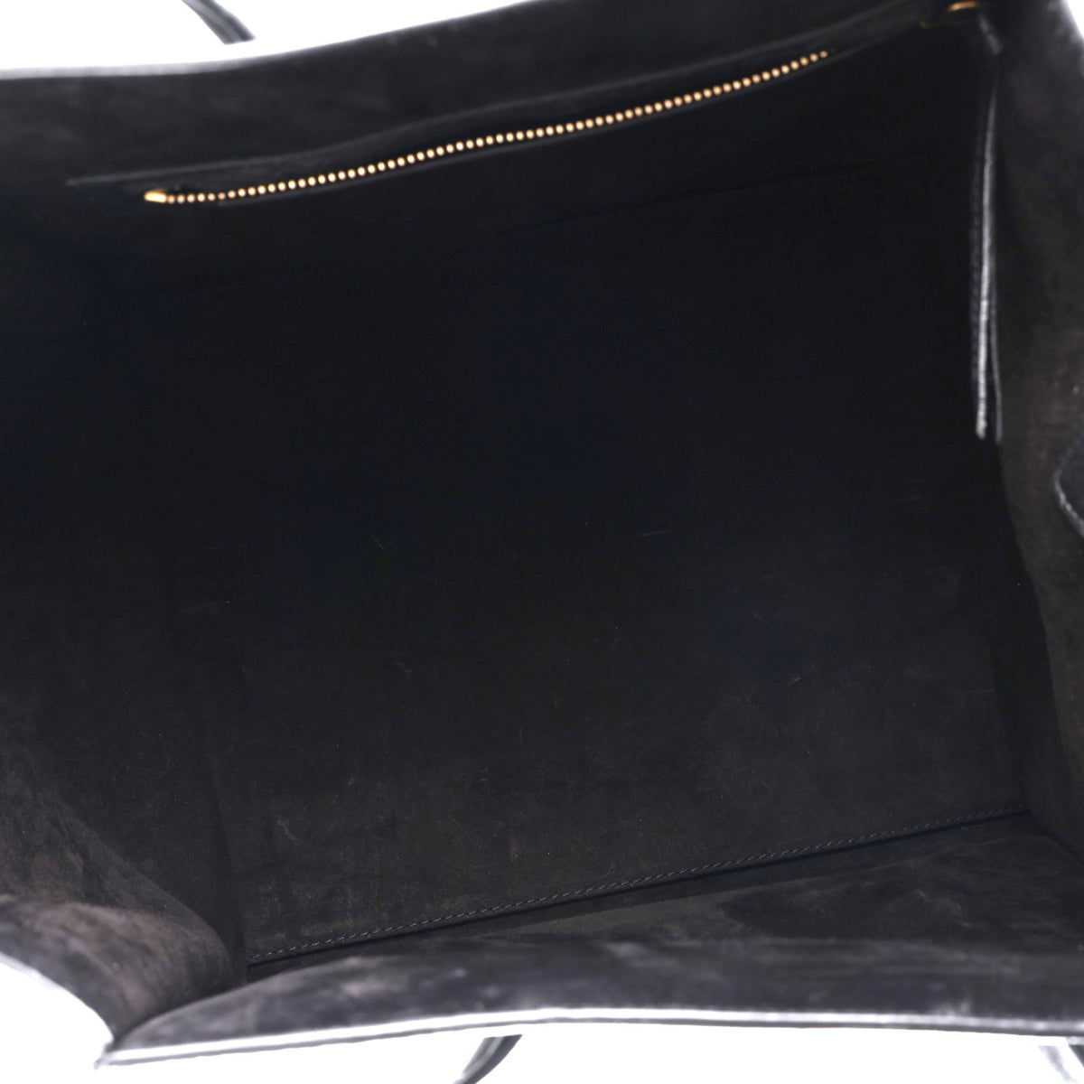 Crocodile Embossed Calfskin Medium Phantom Luggage Black