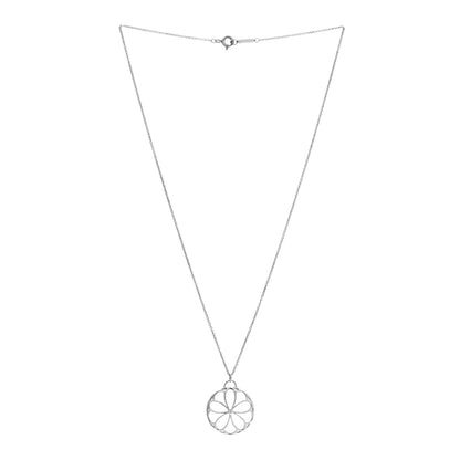 Tiffany Sterling Silver Diamond Garden Flower Pendant Necklace 3 of 4