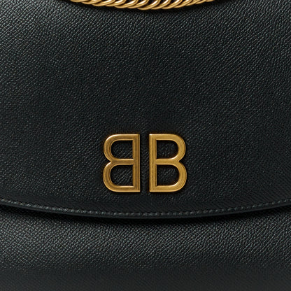 Balenciaga Grained Calfskin BB Round Shoulder Bag Black 9 of 12