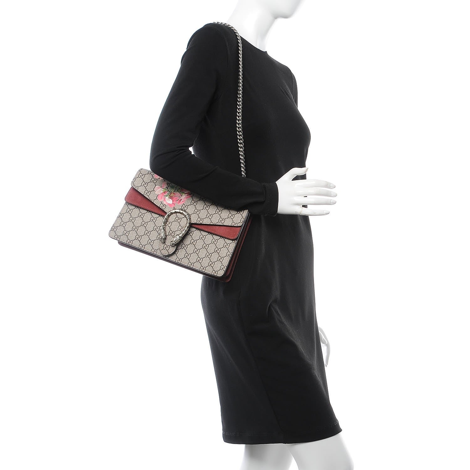 Gucci GG Supreme Monogram Blooms Small Dionysus Shoulder Bag Beige Multicolor Dry Rose 2 of 15
