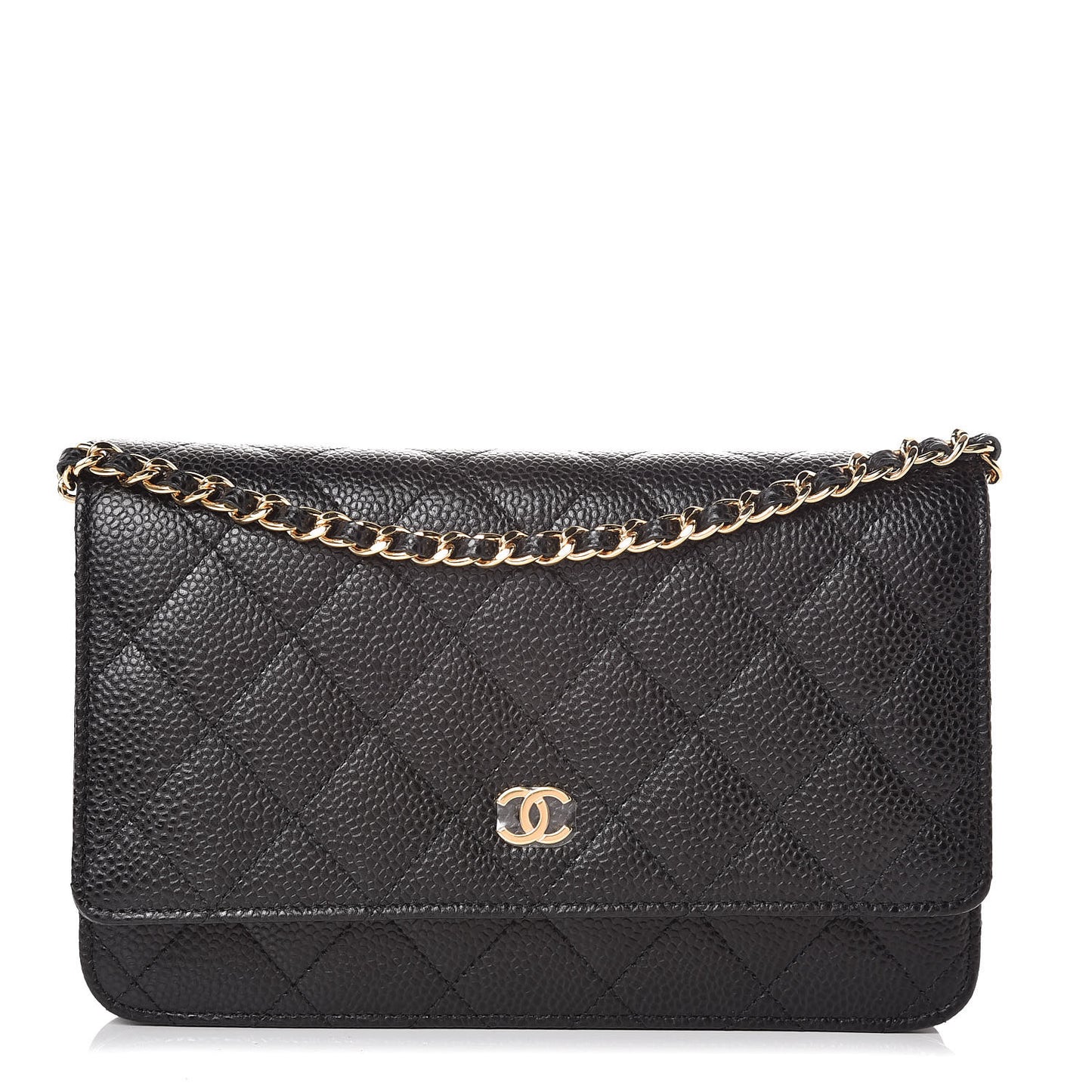 Caviar Quilted Wallet On Chain WOC Black