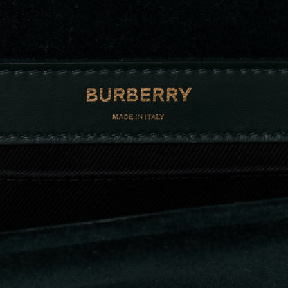 Burberry Velvet Quilted Small Lola Bag Dark Green 6 of 13
