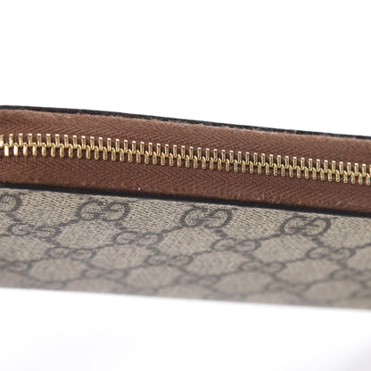 Gucci GG Supreme Monogram Cuoio Toscano Zip Around Wallet Beige Ebony Cuir 8 of 9