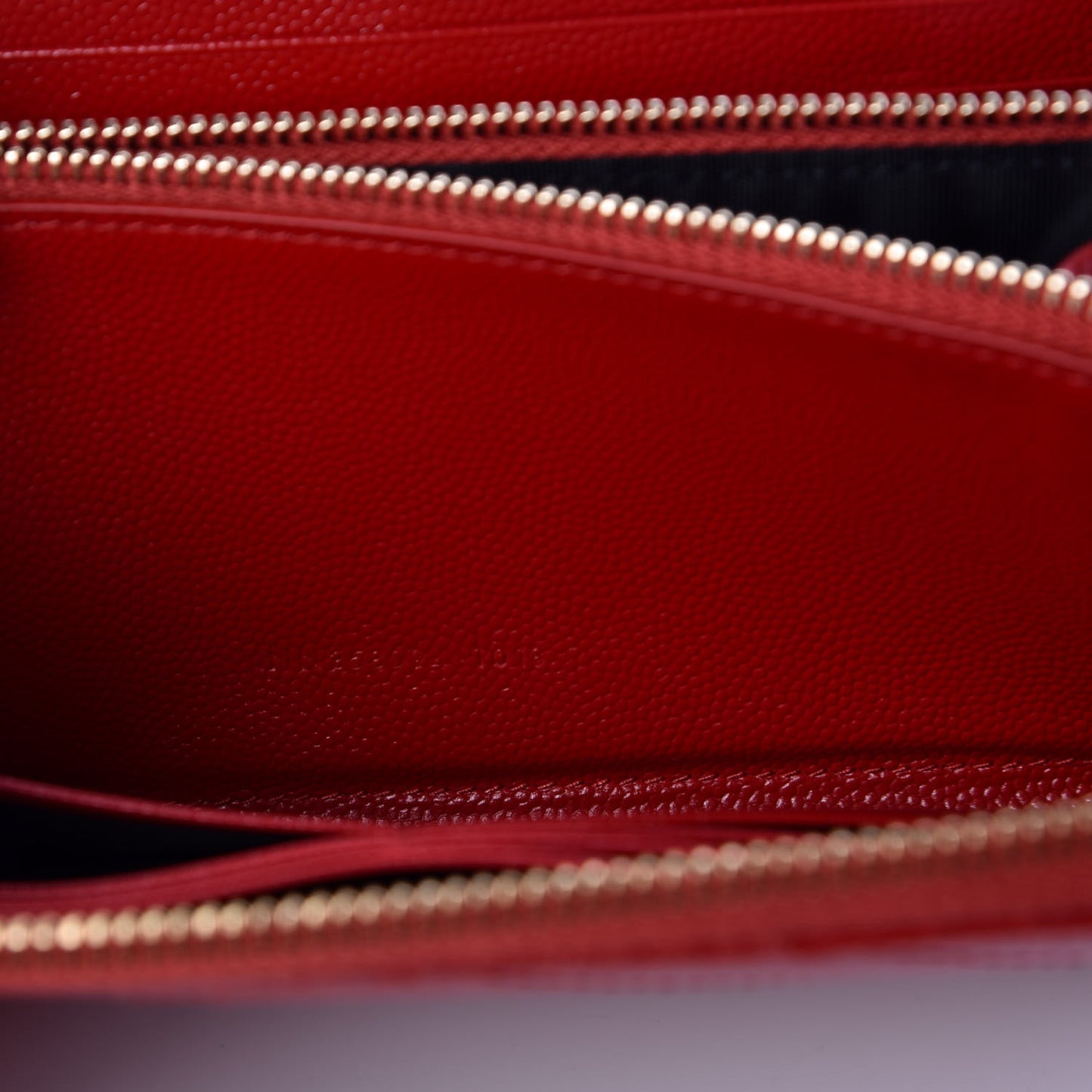 Grain De Poudre Matelasse Chevron Monogram Zip Around Wallet Red