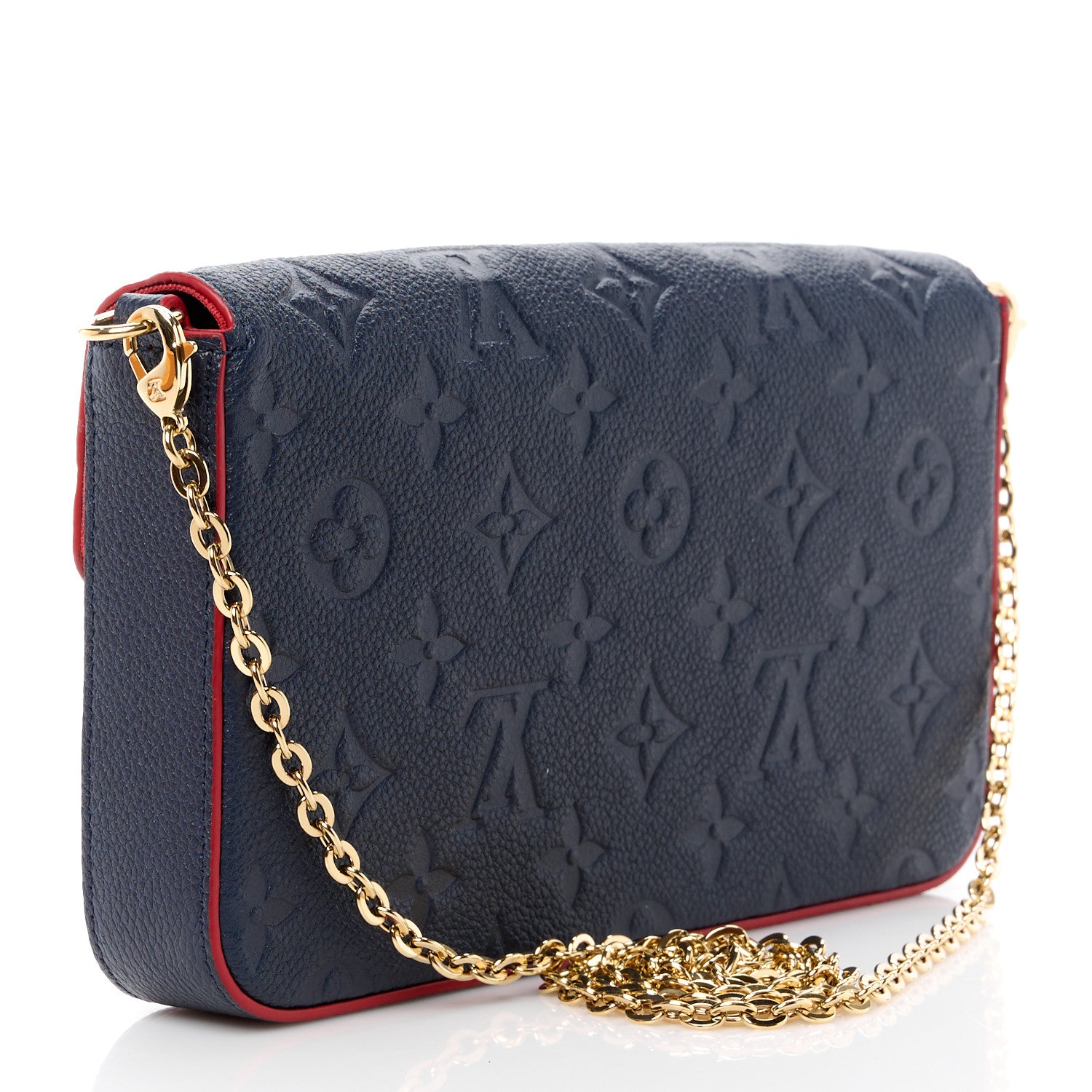 Louis Vuitton Empreinte Pochette Felicie Chain Wallet Marine Rouge 4 of 16