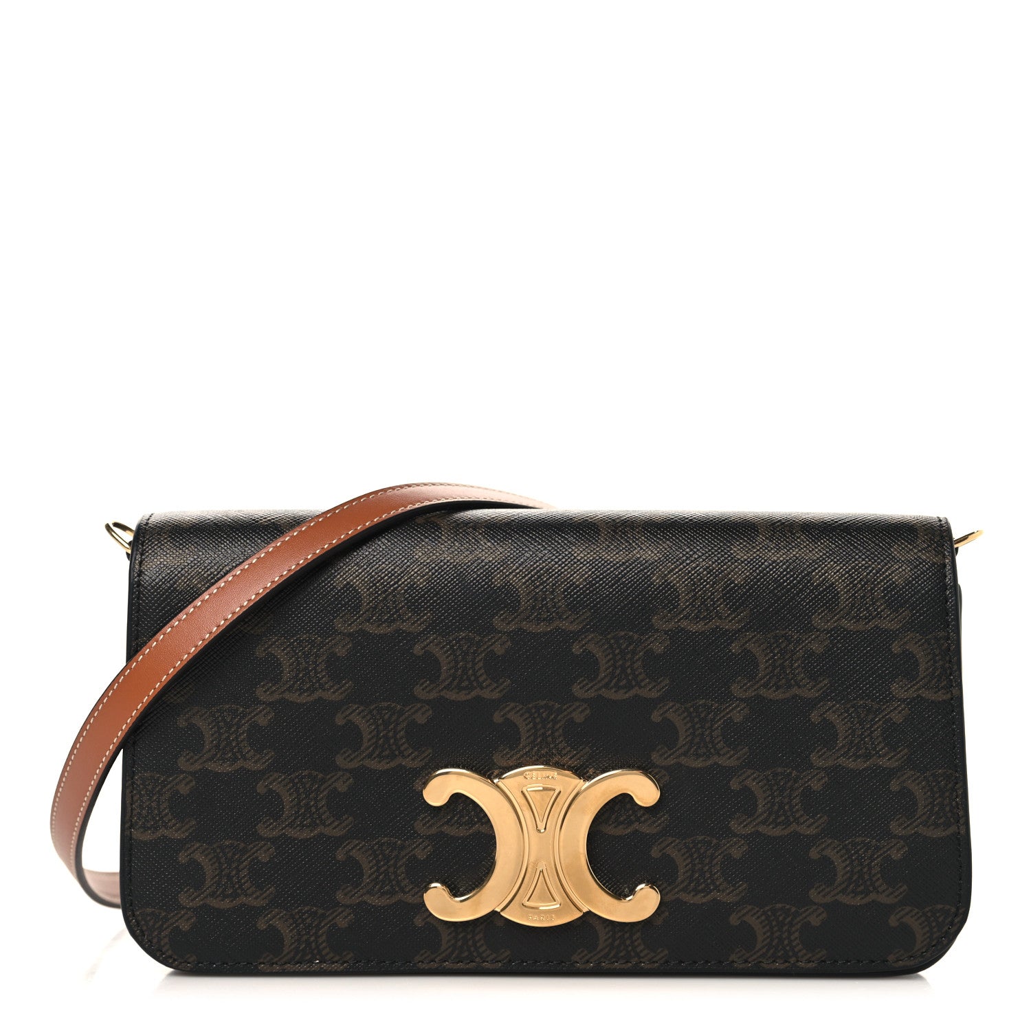 Celine Triomphe Canvas Multipochette Tan 1 of 11