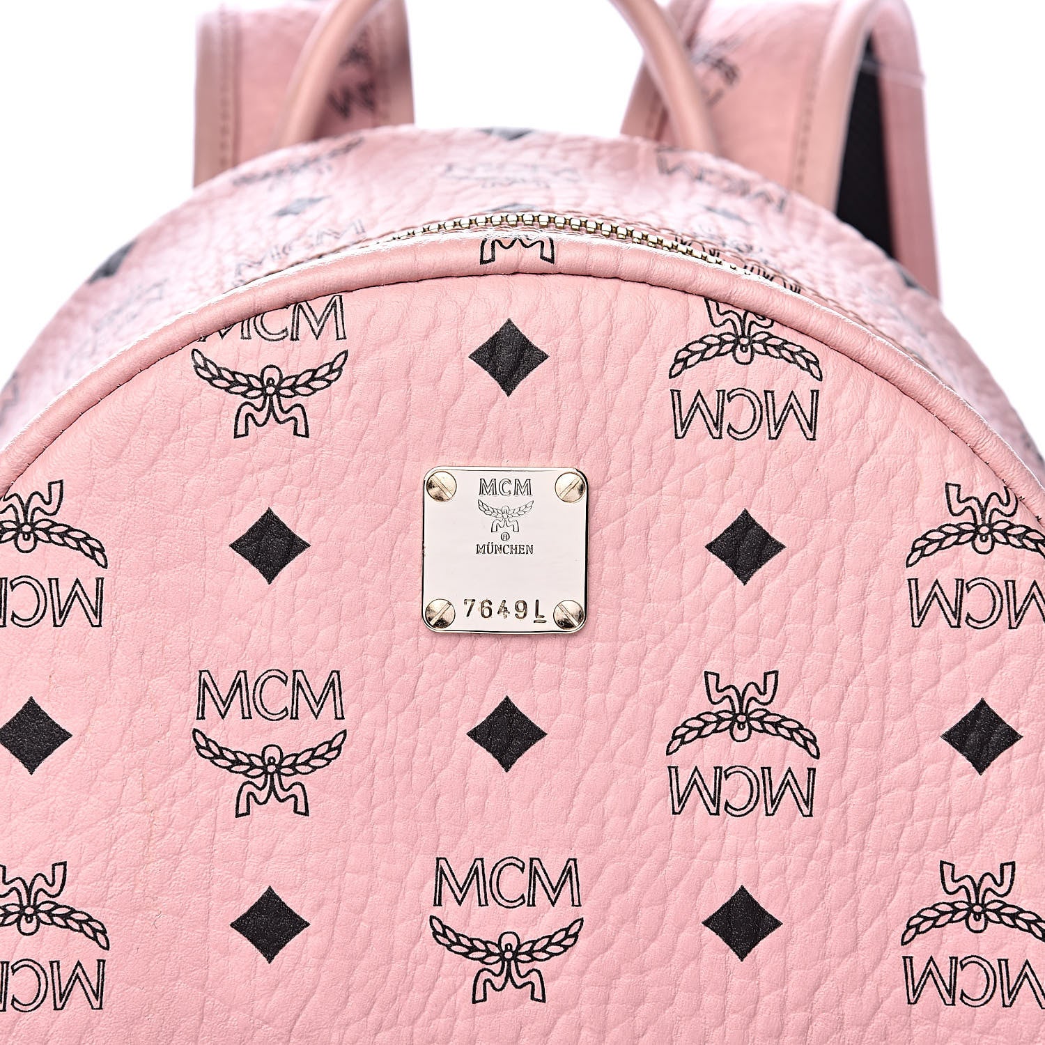 MCM Visetos Small Side Stud Stark Backpack Pink 12 of 12