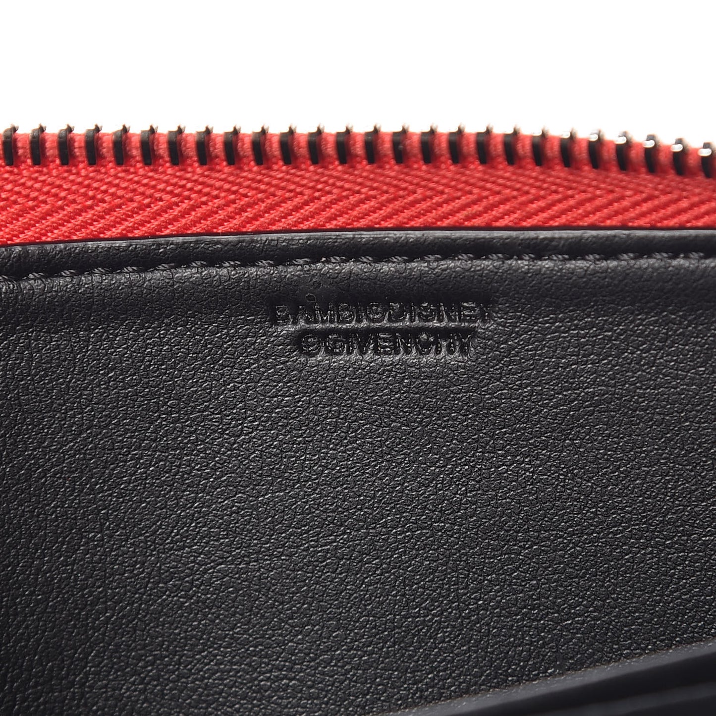 Textured Coated Canvas Bambi Print Zip Around Wallet Red
