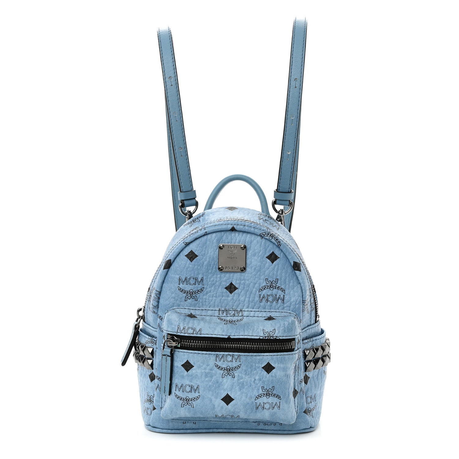 MCM Visetos Side Stud X-Mini Stark Bebe Boo Backpack Blue 1 of 12