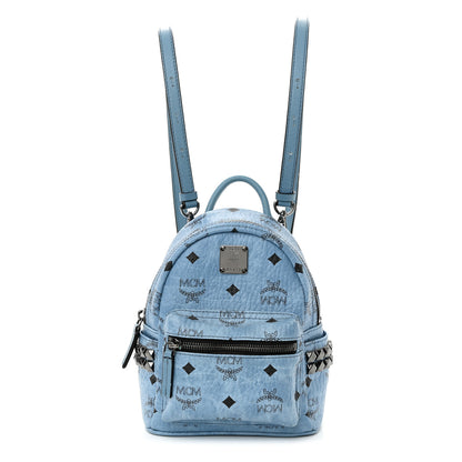 MCM Visetos Side Stud X-Mini Stark Bebe Boo Backpack Blue 1 of 12
