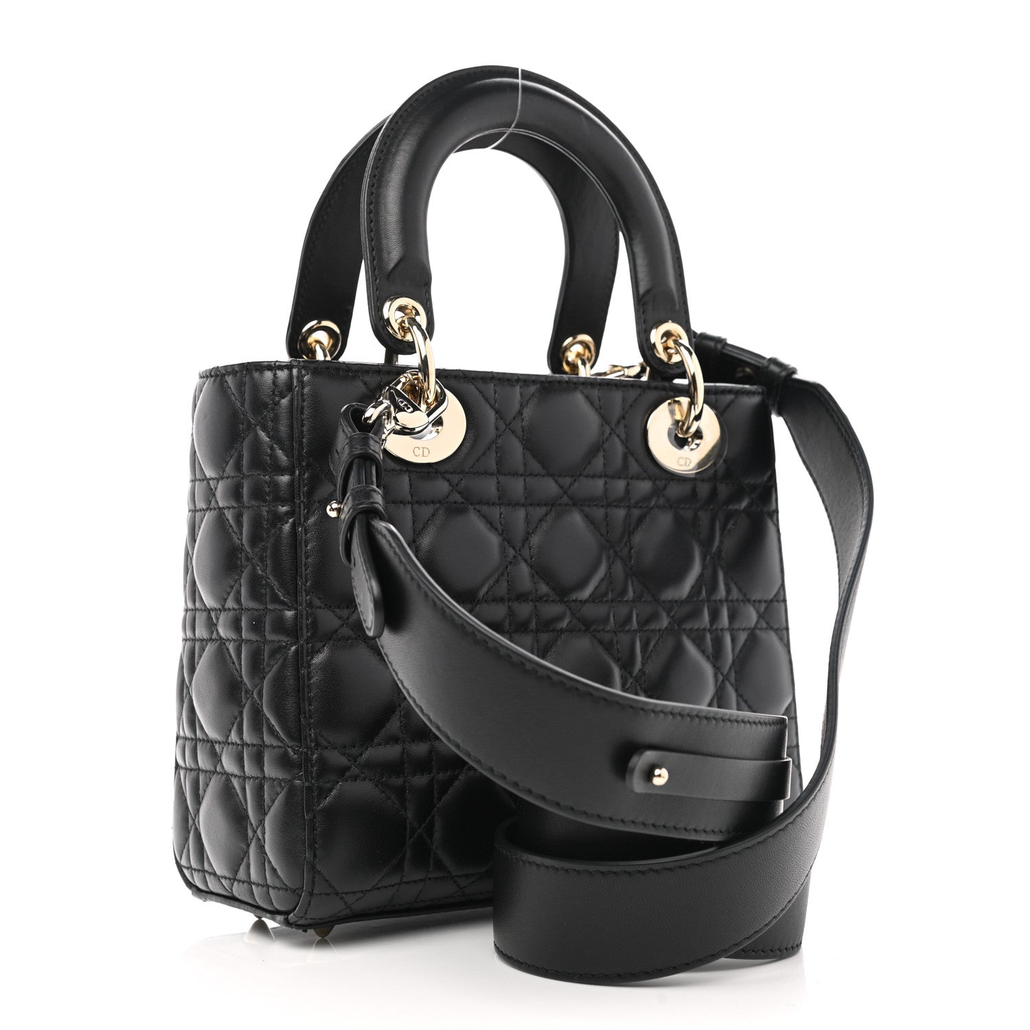 Christian Dior Lambskin Cannage Small My ABCDior Lady Dior Black 3 of 12