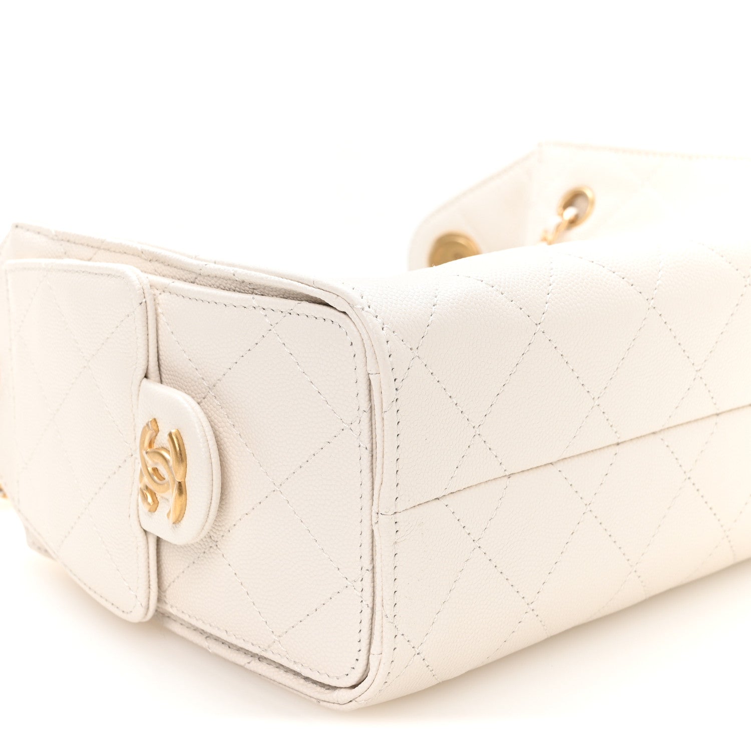 Chanel Caviar Quilted Mini Chanel 25 Handbag White 9 of 11