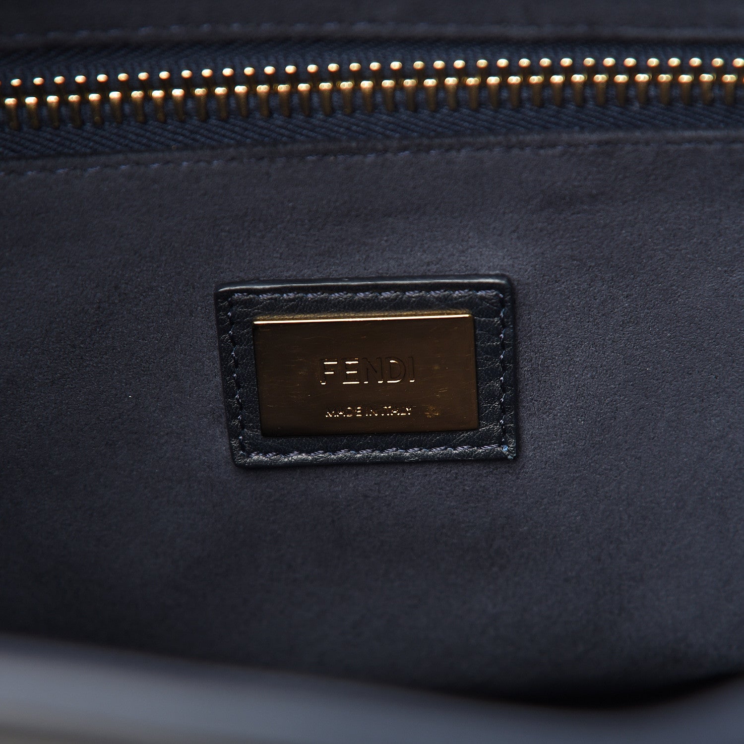 Fendi Vitello Dolce Marmol Large Peekaboo Iconic Satchel Blue Notte 7 of 14