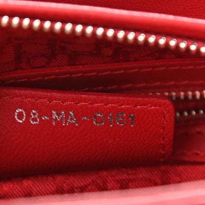 Christian Dior Lambskin Cannage Medium Lady Dior Red 7 of 9