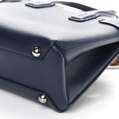 Burberry Derby Calfskin House Check Small Banner Tote Regency Blue 8 of 9