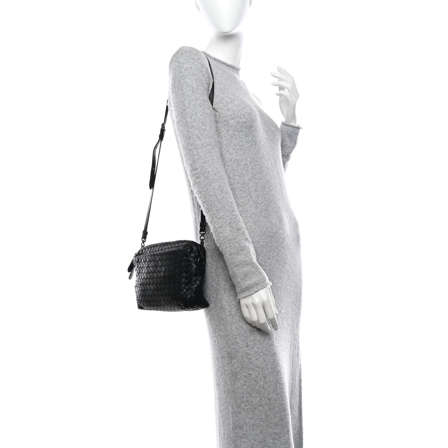Bottega Veneta Nappa Intrecciato Crossbody Messenger Black 2 of 9