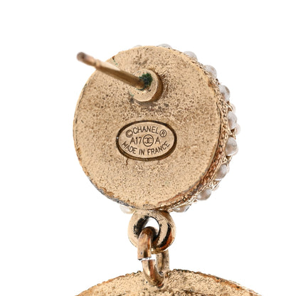 Chanel Pearl CC Drop Earrings Light Gold 3 of 6