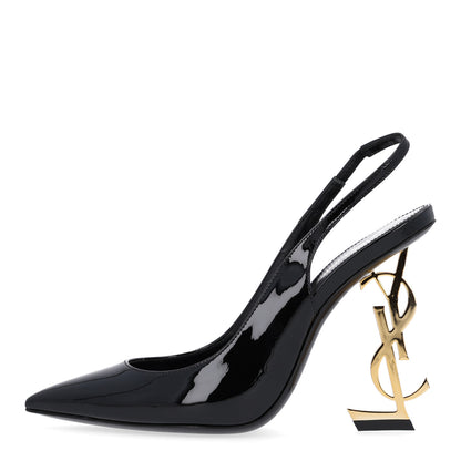 Saint Laurent Patent Opyum 110 Slingback Pumps 36 Black 1 of 8