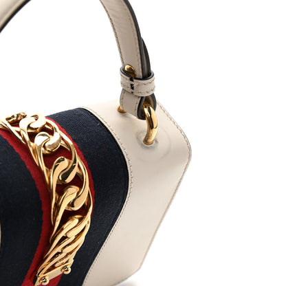 Gucci Calfskin Mini Sylvie Top Handle Bag White 13 of 19