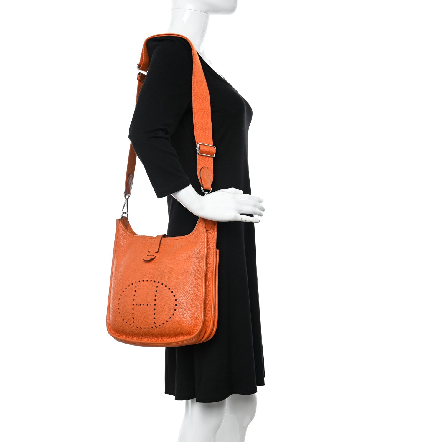 Hermes Taurillon Clemence Evelyne III PM Orange 2 of 16