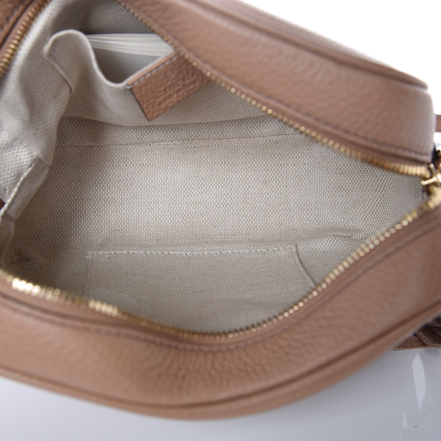 Pebbled Calfskin Small Soho Disco Bag Camelia