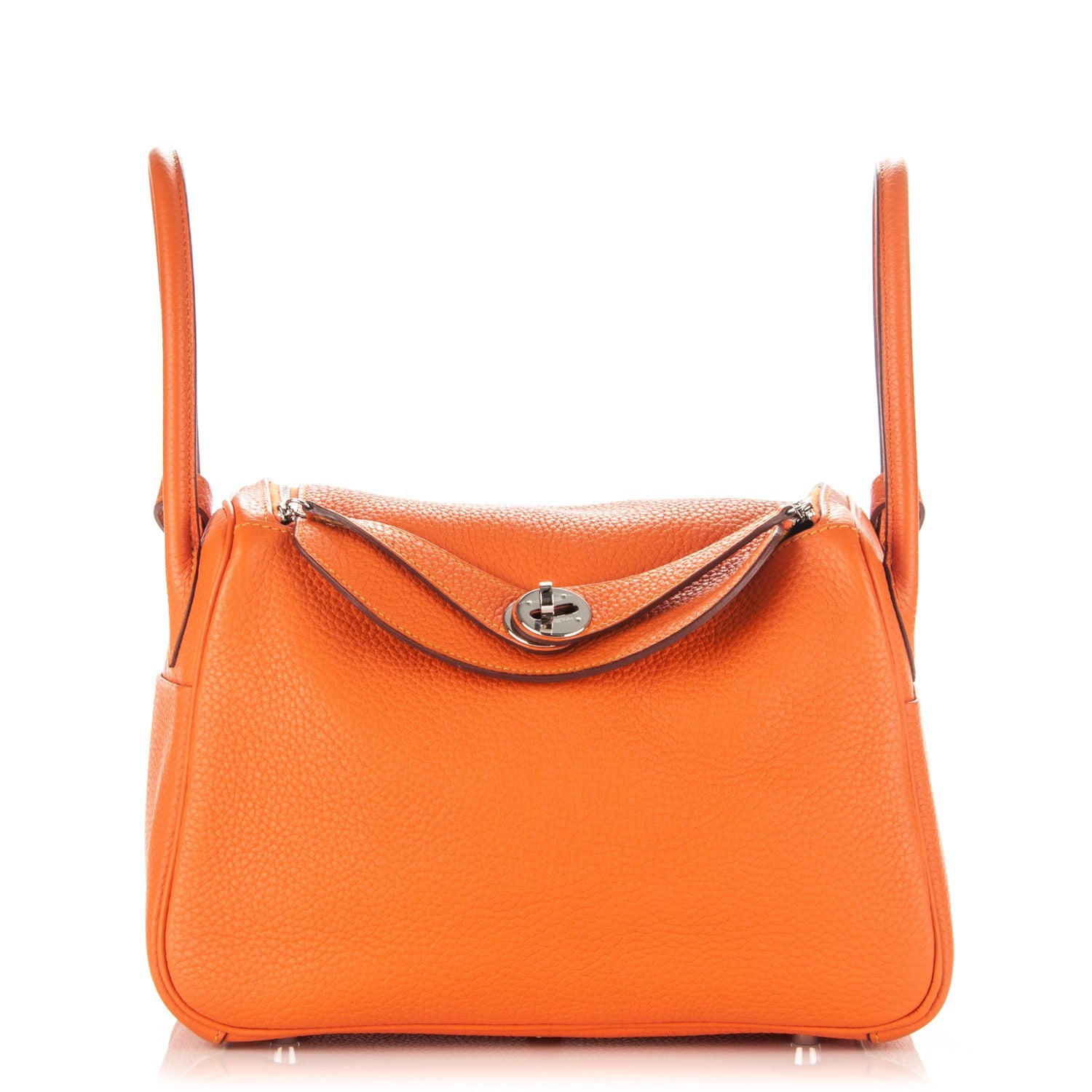 Hermes Taurillon Clemence Bi-Color Lindy 26 Orange Moutarde 1 of 7