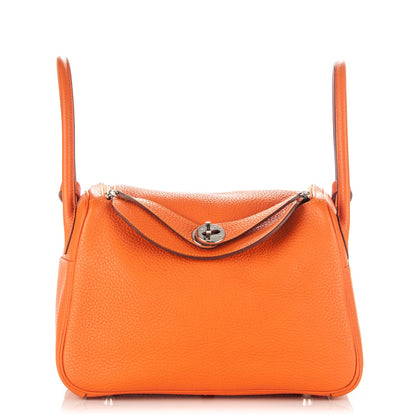 Hermes Taurillon Clemence Bi-Color Lindy 26 Orange Moutarde 1 of 7
