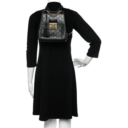 Gucci Guccissima Signature Padlock Backpack Black 2 of 9