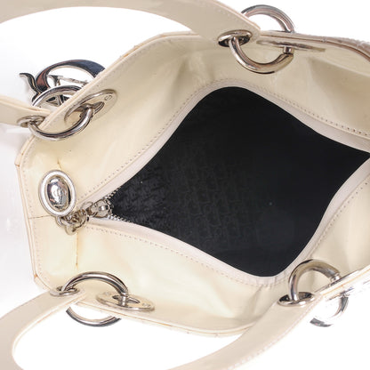 Christian Dior Patent Cannage Medium Lady Dior Beige 5 of 12