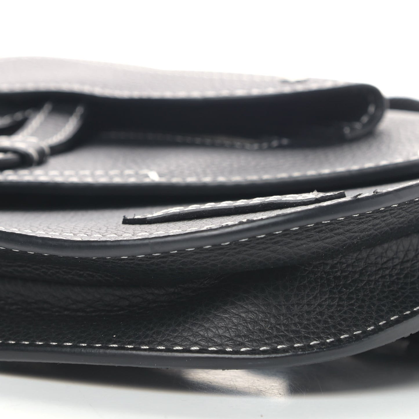 X KAWS Grained Calfskin Saddle Pouch Black