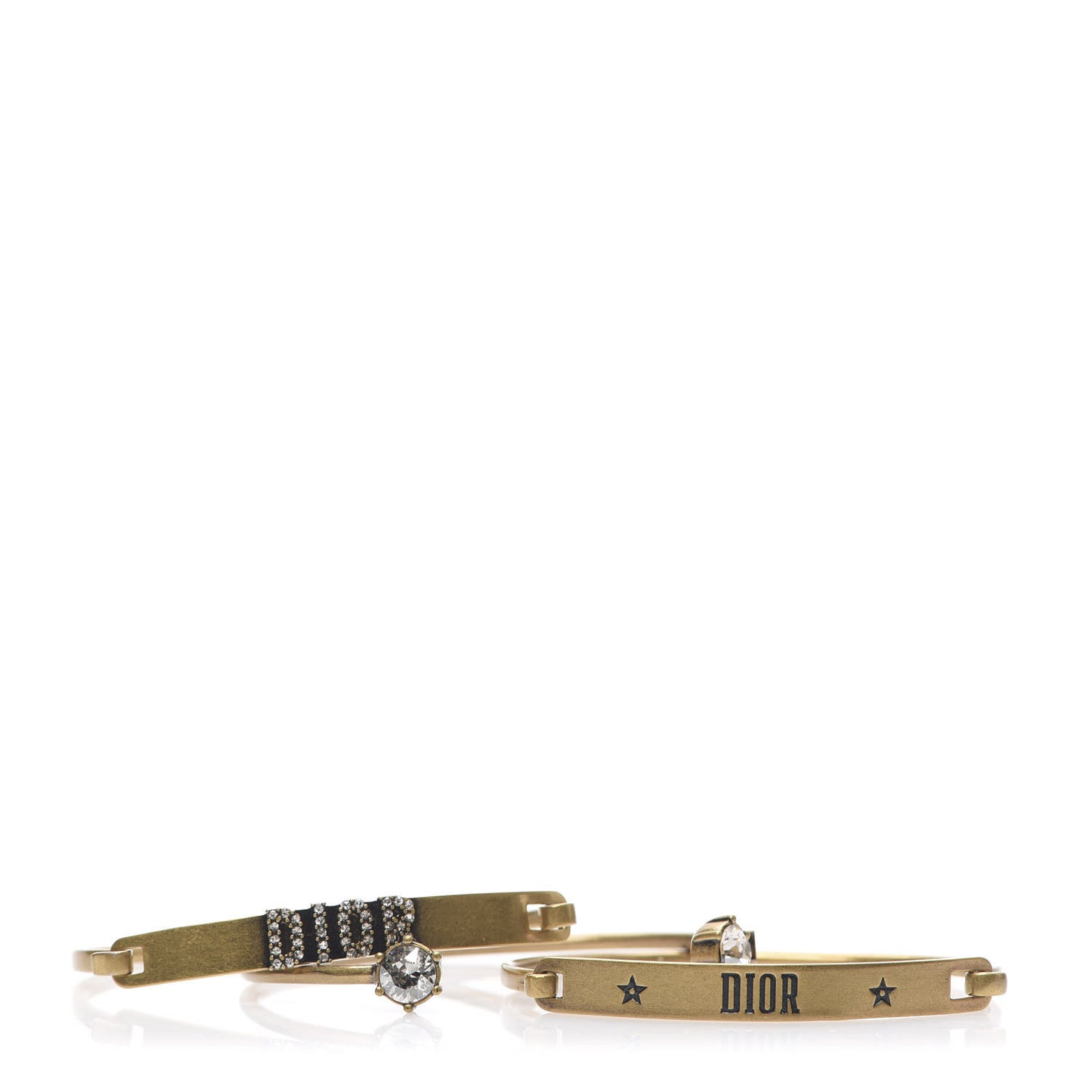 Metal Crystal Dio(r)evolution Bracelet Set Gold