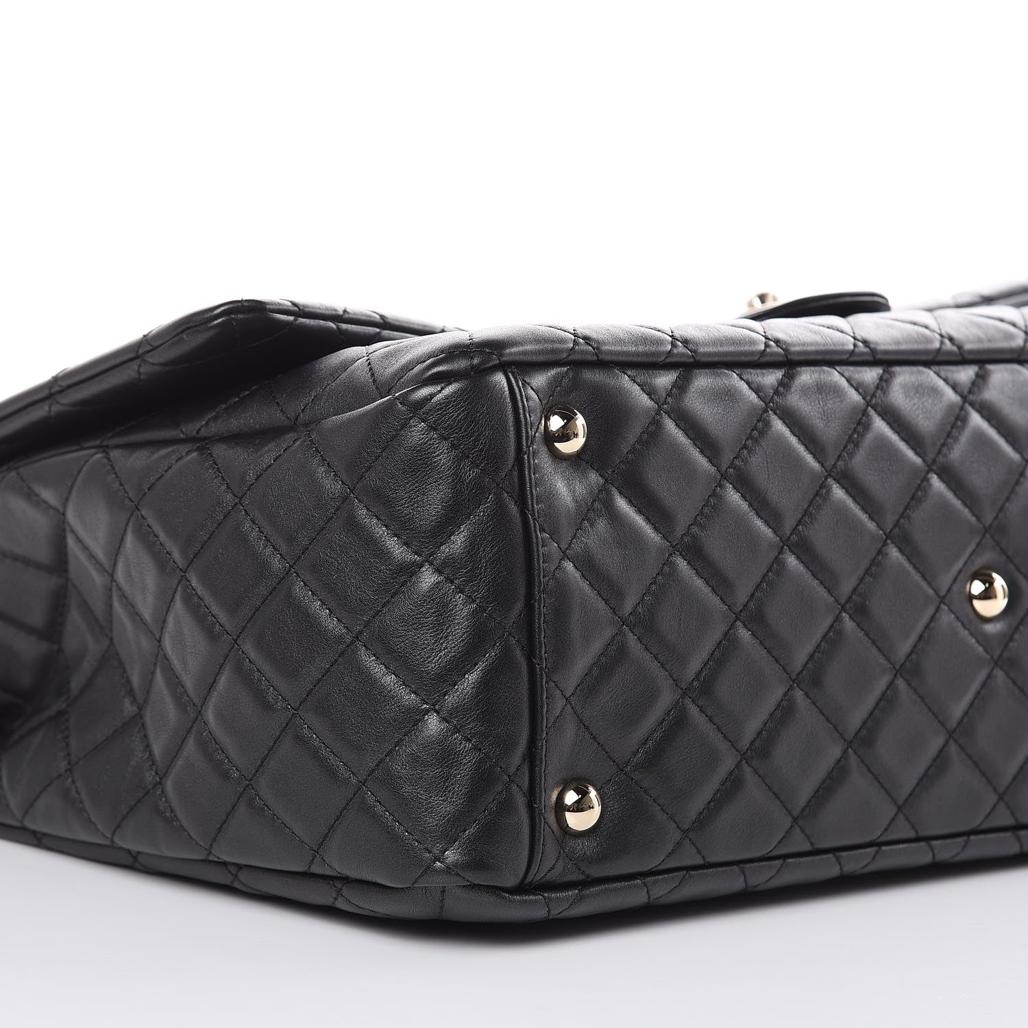 Chanel Metallized Calfskin Quilted XXL Travel Flap Bag Black 8 of 10