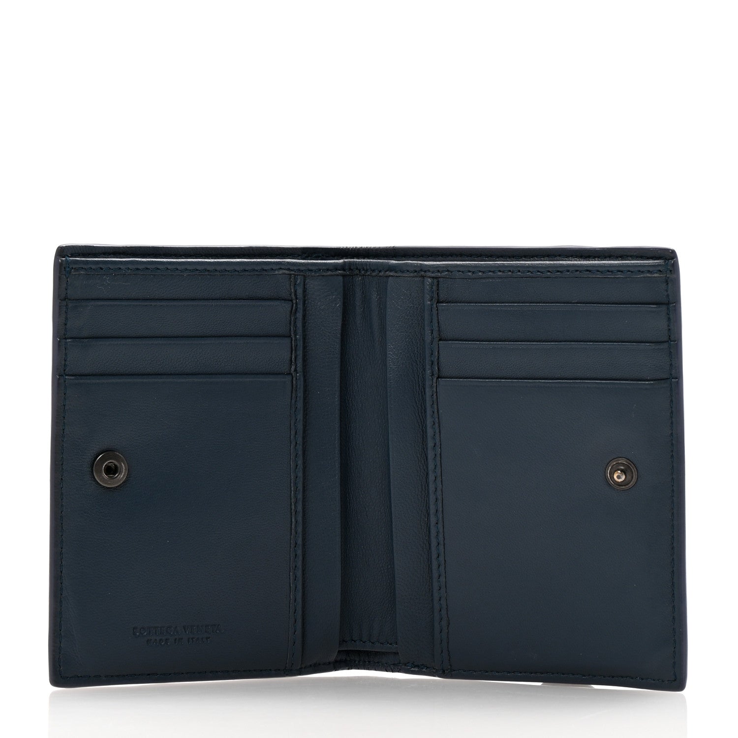 Bottega Veneta Nappa Intrecciato Bifold Zip Wallet Navy 5 of 10