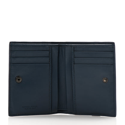 Bottega Veneta Nappa Intrecciato Bifold Zip Wallet Navy 5 of 10