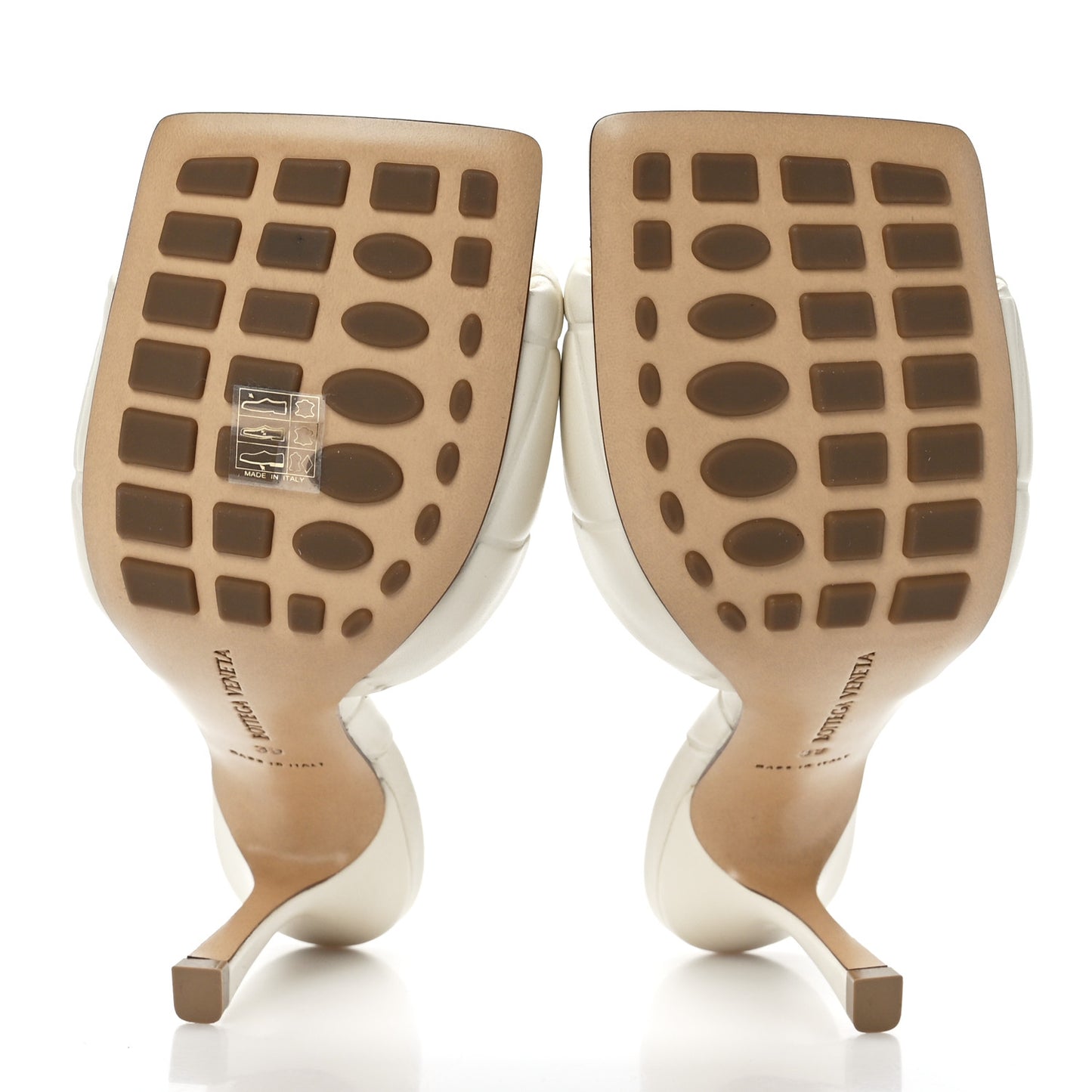 Nappa Quilted Rubber Lido Mule Sandals 39 Sea Salt