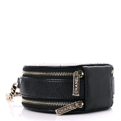 Chanel Caviar Quilted Round Handle With Care Vanity With Chain Black 4 of 10