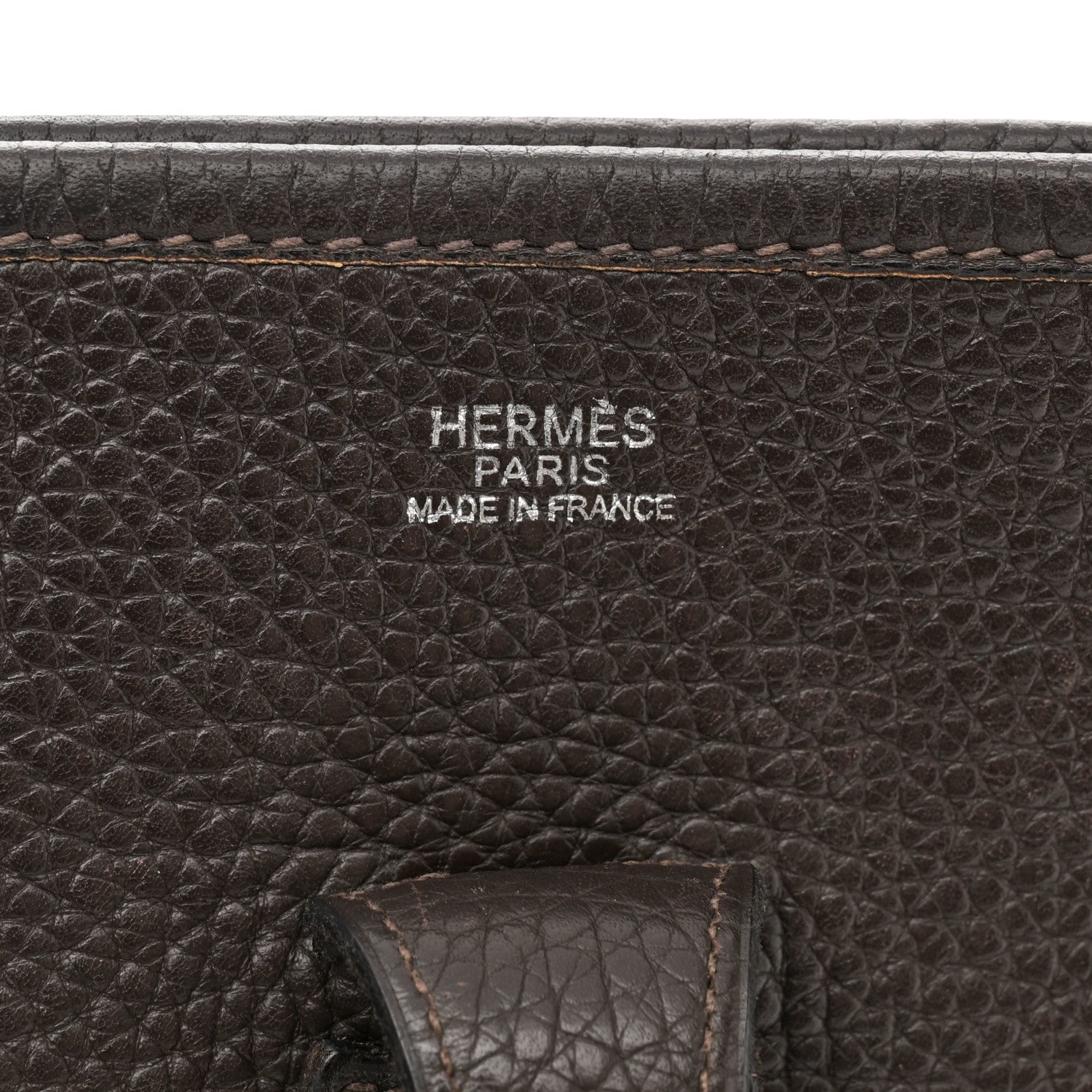 Hermes Taurillon Clemence Evelyne II PM Chocolate 6 of 11