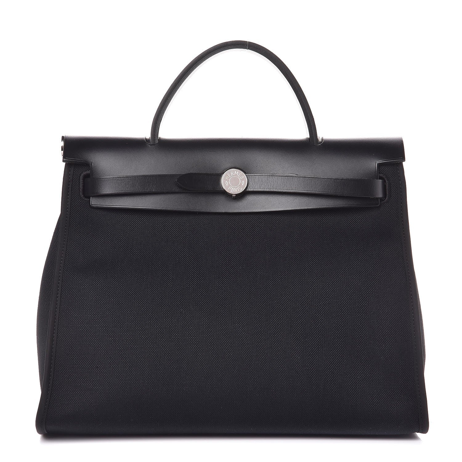 Hermes Military Toile Vache Hunter Herbag Zip PM 31 Black 1 of 9