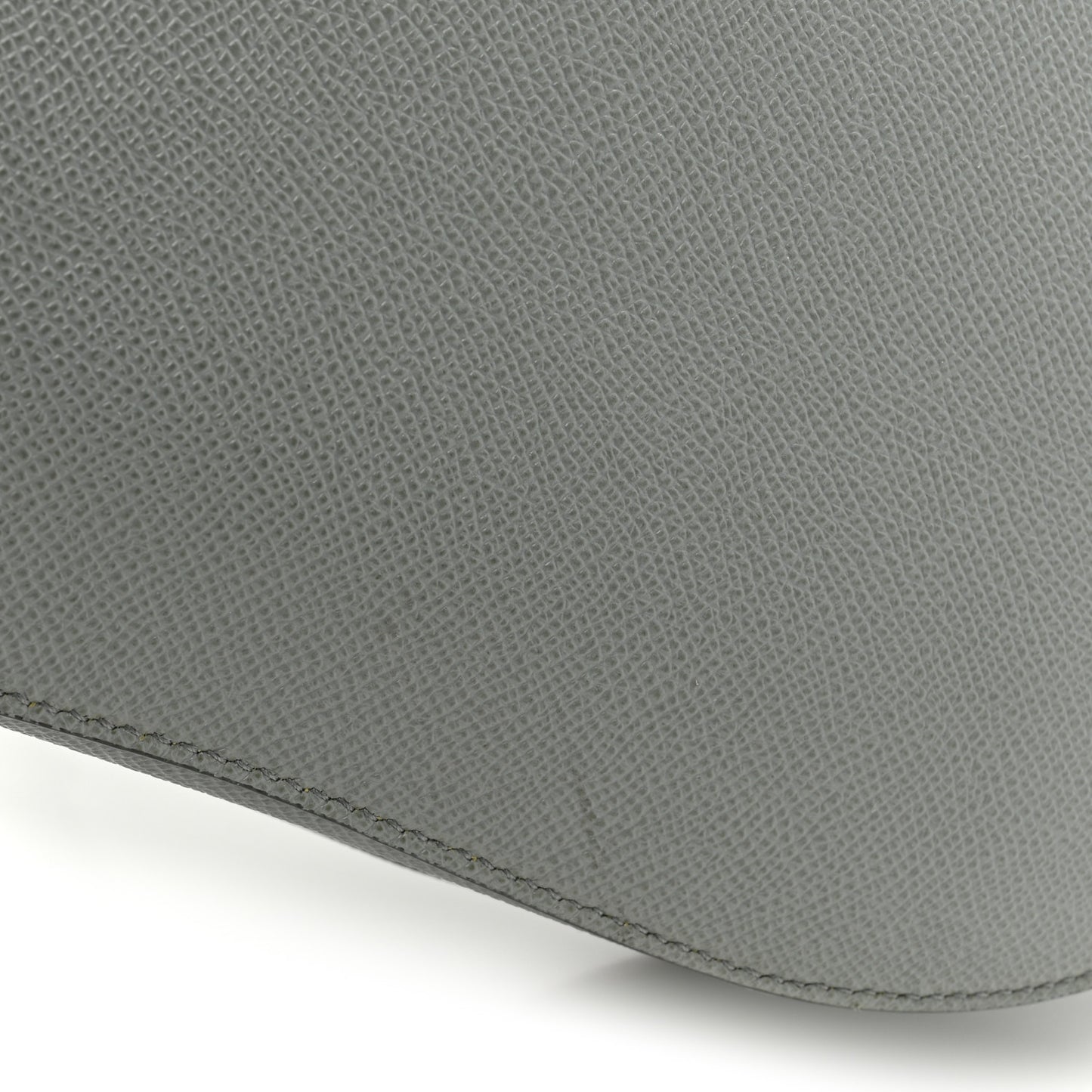Grained Calfskin Saddle Bag Grey Stone